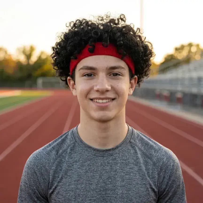 Athlete before applying the aging filter